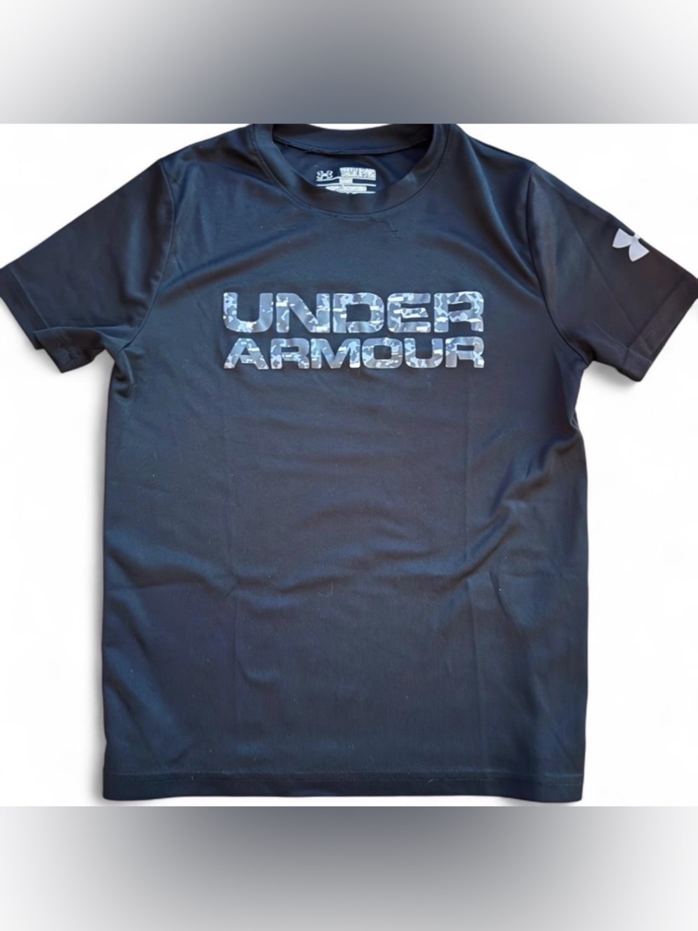 Under Armour Kids Black Logo Short Sleeve Performance T-Shirt